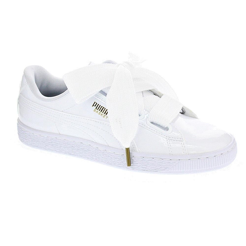 Puma Basket Heart Patent Baskets Basses Femme Blanc - 39