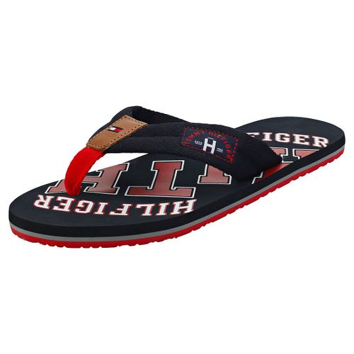 Tommy Hilfiger Essential Beach Sandal Homme Sandales Plage Rouge Marine Bleu