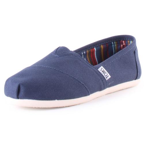 Toms Classic Femme Chaussures Sans Lacets Bleu Naval Bleu