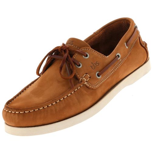 Chaussures Basses Cuir Ou Simili Tbs Phenis Havanne Bateau 95651 Blanc