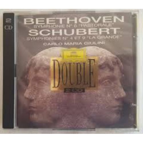 Cd Double Beethoven Symphonie 6 "Pastorale" + Schubert Symphonies 4 Et 9 "La Grande" Dirigé Par Carlo Maria Guilini Deutsche Grammophon