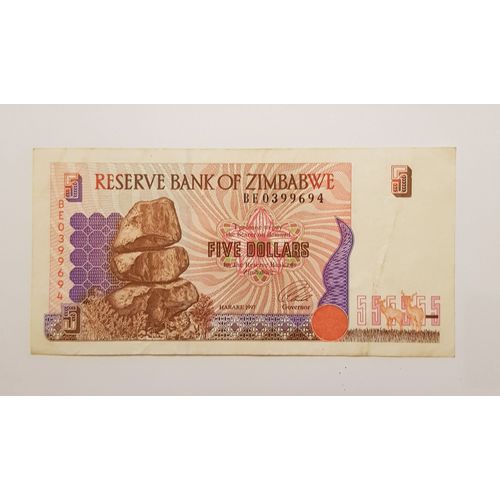 Billet De 5 Dollars  Reserve Bank Of Zimbabwe  1997   P# 5- /Be 694