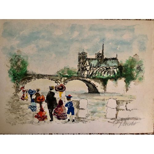 Lithographie Epreuve D'artiste D'urbain Huchet