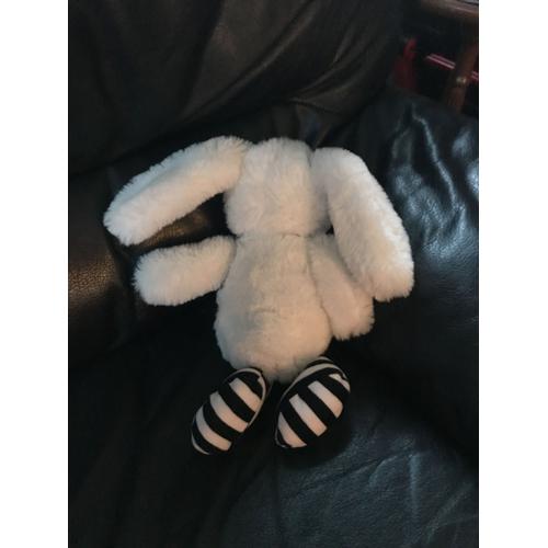 Peluche doudou lapin blanc Toudou et sa carotte PRIZEE 23 cm TBE