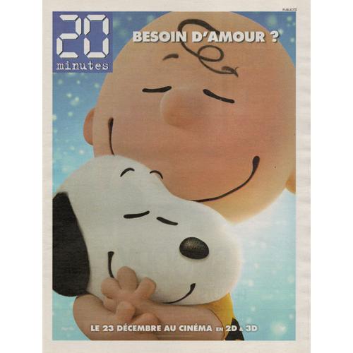 20 Minutes N° 2924 Du 18 Décembre 2015 : Snoopy Et Les Peanuts