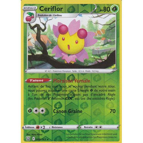 Carte Pokemon - Cériflor - 008/163 - Holo-Reverse - Épée Et Bouclier 5 - Styles De Combat - Eb5 - Vf
