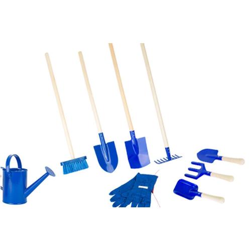 Lot D Outils De Jardin 10 Pi?Ces Bois Et M?Tal - Jouets - 10836 - Coloris Bleu