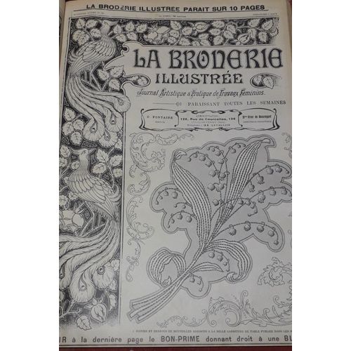 La Broderie Illustrée - Journal Artistique Et Pratique De Travaux Féminins, 8e Année, N°32 (6 Août 1905) : Ravier Et Dessous De Bouteilles Assortis À La Garniture De Table Des Numéros 30 Et 31 /(...)