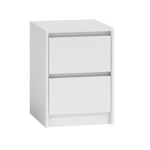 Table De Chevet / Table De Nuit Moderne Avec 2 Tiroirs Karo K2 - Blanc