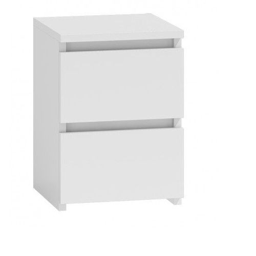 Table De Chevet / Table De Nuit Moderne Avec 2 Tiroirs Malwa M2 - Blanc