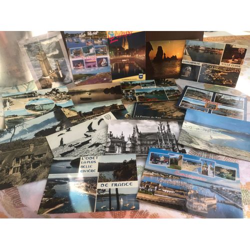 Finistère, Nord Finistère & Sud Finistère, 18 Cartes Postales : Concarneau, Locquirec, Fouessant, Quimper, Pont Aven, St Thegonnec, Brest, Audierne Odet, Pointe Du Raz