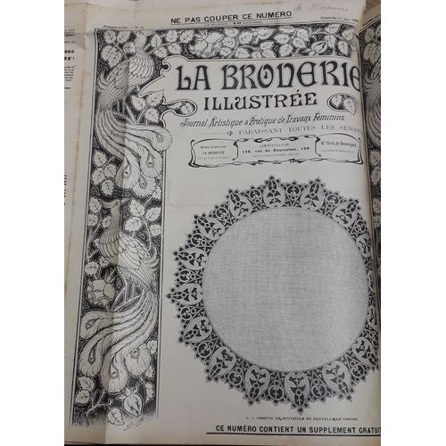 La Broderie Illustrée - Journal Artistique Et Pratique De Travaux Féminins, 6e Année, N°22 (31 Mai 1903) : Dessous De Bouteille En Dentelle De Venise / Mystère Assorti Au Store Bonne Femme Des Numéros(...)
