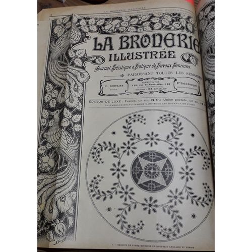 La Broderie Illustrée - Journal Artistique Et Pratique De Travaux Féminins, 7e Année, N° 20 (15 Mai 1904) : Dessous De Porte-Bouquet En Broderie Anglaise Et Venise / Application De Lacet De Bruges Sur(...)
