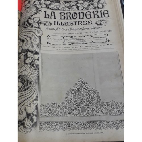 La Broderie Illustrée - Journal Artistique Et Pratique De Travaux Féminins, 7e Année, N°40 (2 Octobre 1904) : Croquis D Un Store En Dentelle Renaissance / Croquis D Une Enveloppe-Serviette / Coiffure(...)