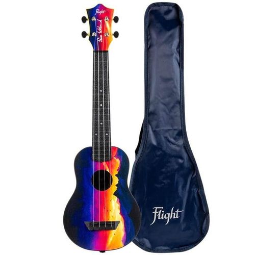 Flight Travel Series Tusl-Ee Sunset Elise Ecklund Signature Concert Scale Ukulélé Soprano Avec Housse
