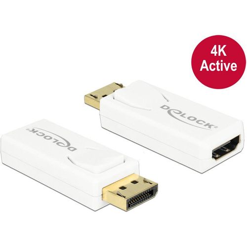 Delock - Adaptateur vidéo - DisplayPort mâle pour HDMI femelle - blanc - support 4K