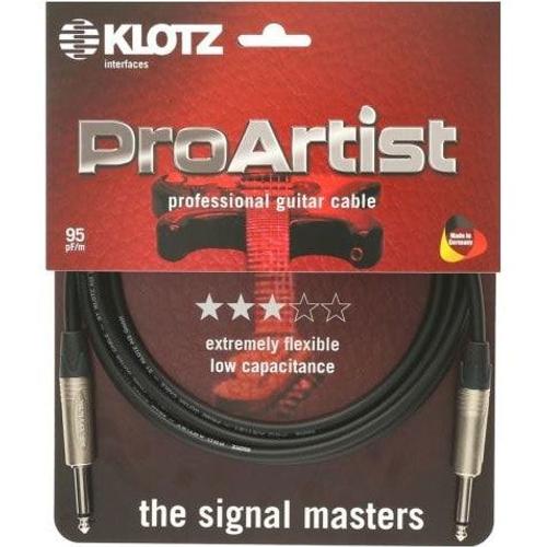 Klotz Pro Artist Câble Guitare Jack 2 Broches - Jack 2 Broches Droit 3 M