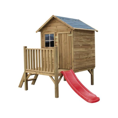 Maisonnette En Bois Avec Toboggan "Tomek"