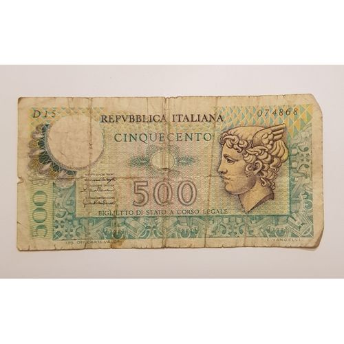 Billet De 500 Lire "Mercurio" Italie **1976 *** P# 95