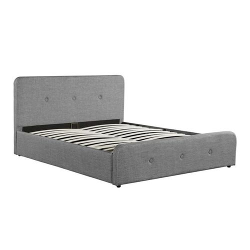 Lit Coffre Adulte En Tissu "Yvona" 160x200cm Gris
