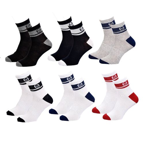 Chaussettes Homme Sergio Tacchini Socquettes Quarter Pack De 6 Paires Quarter Tacchini Logo