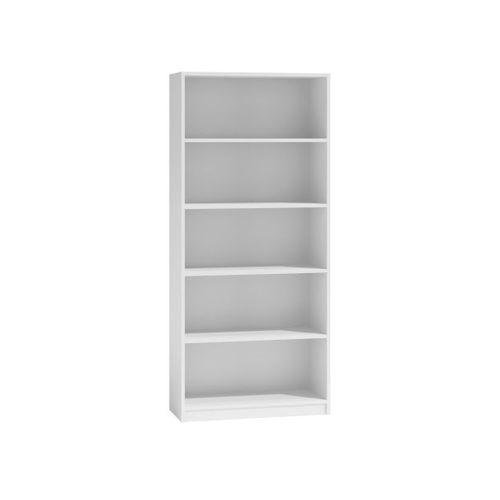 Florence - Bibliothèque Contemporaine 5 Niches Salon/Bureau/Chambre 30x80x182 - Meuble De Rangement Multifonctionnel Livres Dèco - Blanc