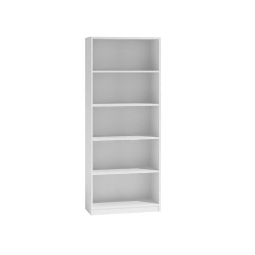 Florence - Bibliothèque Contemporaine 5 Niches Salon/Bureau/Chambre 30x60x182 - Meuble De Rangement Multifonctionnel Livres Dèco - Blanc