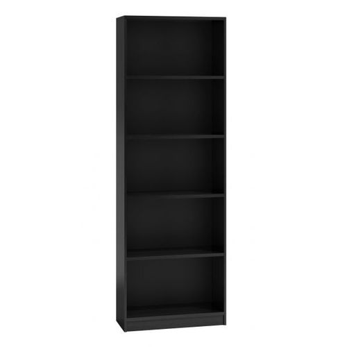 Florence - Bibliothèque Contemporaine 5 Niches Salon/Bureau/Chambre 30x40x182 - Meuble De Rangement Multifonctionnel Livres Dèco - Noir