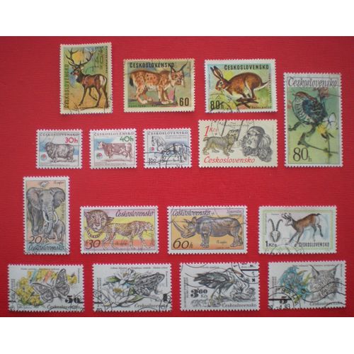 Lot De 16 Timbres - Tchécoslovaquie - Animaux