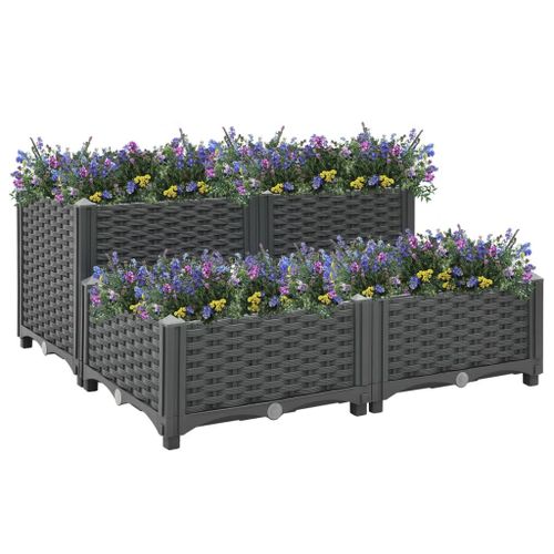 Vidaxl Lit Surélevé 80x80x38 Cm Polypropylène