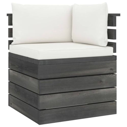 Vidaxl Canapé D'angle Palette De Jardin Avec Coussins Bois De Pin