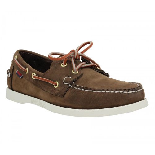 Chaussures Bateaux Pour Sebago Docksides En Cuir Velours. Marron