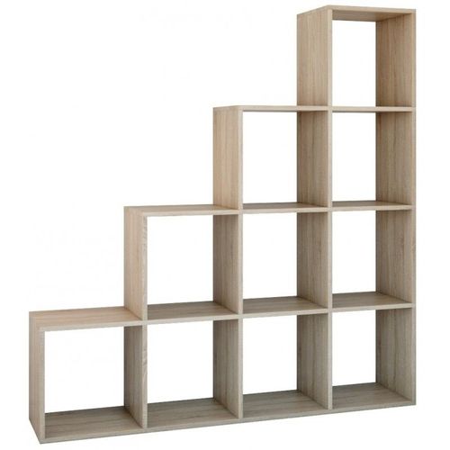 Salerno - Étagère Casier Bibliothèque Moderne 153x153x30 - Séparateur De Pièce - Meuble Gain De Place - 10 Casiers De Rangement - Sonoma