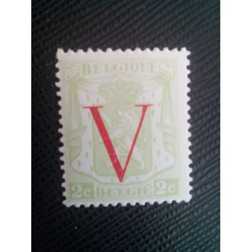 Timbre Belgique Yt 670 Petit Blason Surimprimé 'v' 1944 ( 80505 )