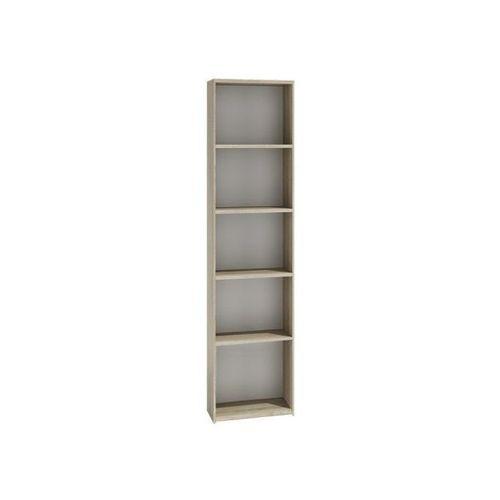 Florence - Bibliothèque Contemporaine 5 Niches Salon/Bureau/Chambre 30x40x182 - Meuble De Rangement Multifonctionnel Livres Dèco - Sonoma