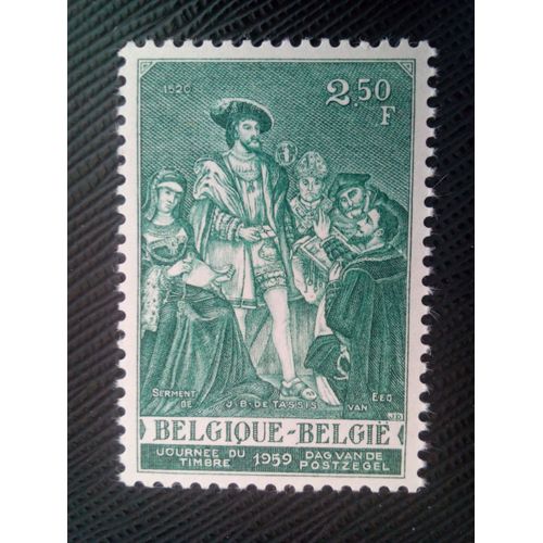 Timbre Belgique Yt 1093 Peinture J.B. De Tassis Prête Serment Devant Charles Quint 1959 ( 80505 )