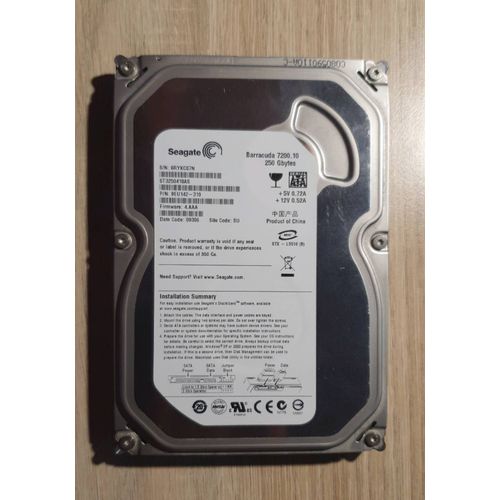 Seagate Desktop HDD ST3250410AS - Disque dur - 250 Go - interne - 3.5" - SATA 3Gb/s - 7200 tours/min - mémoire tampon : 16 Mo