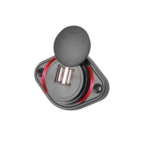 Adaptateur De Chargeur De Voiture Usb Pour Touristes,Prise ¿Tanche De Forme Ronde,Interrupteur Pour Moto,Montres,Croisi¿Re,Charge Solaire,5v,3.1a - Type Rouge #A