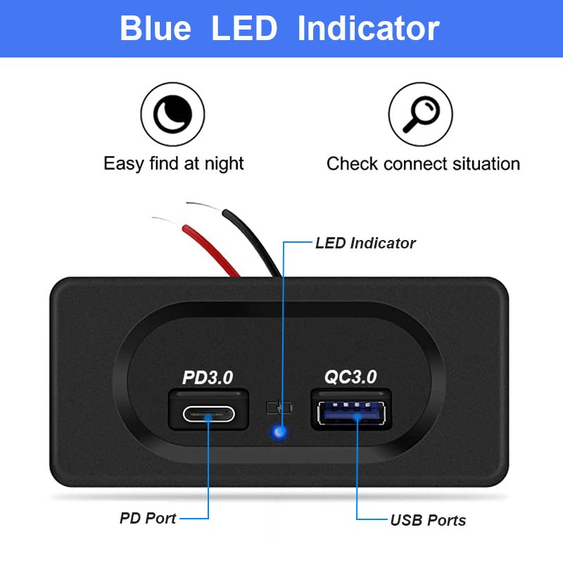 12v Montres Usb Prise Murale 18w Pd Usb-C Charge Rapide 3.0 ... - 4