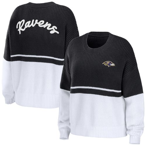 Pull Wear By Erin Andrews Pour Femmes, Noir/Blanc, Baltimore Ravens, Gros Script Avec Mot-Symbole