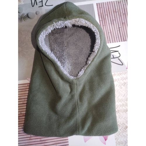 Cagoule Verte Type Garçon Avec Intérieur Gris Doux 6 Ans