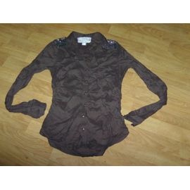 Chemise Jennyfer Marron Sequins Taille 36 Tbe
