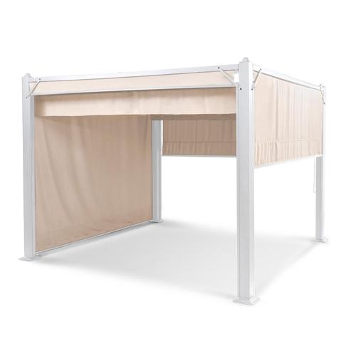 Blumfeldt Pantheon Cortina Pergola Avec Toit 3x3 M 4 Panneaux Latéraux