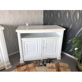 Meuble Télé Amovible Chêne Massif Blanc