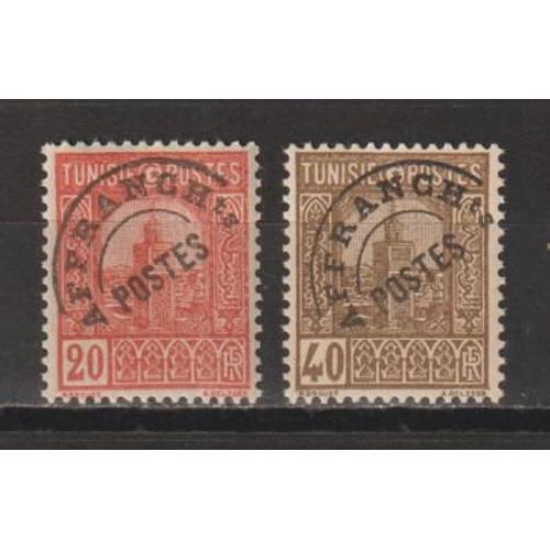 Tunisie, 1926-1947, Timbres Préoblitérés, N°1 + 2, Neufs.