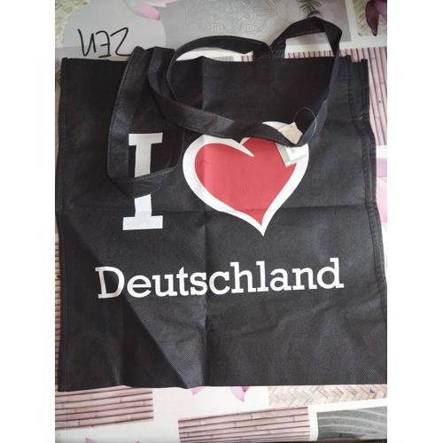 Sac noir en toile i love Deutschland neuf