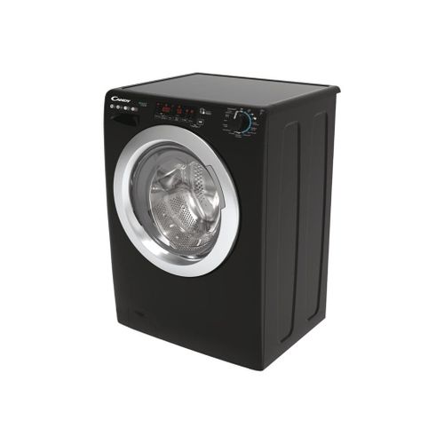 Machine à laver hublot Candy CSS1410TWMCBE-47 - largeur : 60 cm - profondeur : 58 cm - hauteur : 85 cm - 62 litres - 10 kg - 1400 tours/min - Noir brillant
