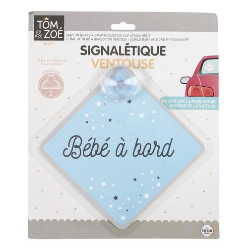 Disque Bebe A Bord A Ventouse Bleu Automobile Signaletique Panneau Indicatif Rakuten