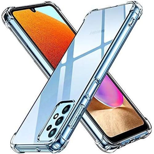 Coque Samsung Galaxy A32 4g, Ultra Transparent Étui De Protection En Silicone Antichoc Avec Coins Renforcés, Clair Mince Souple Tpu Bumper Housse