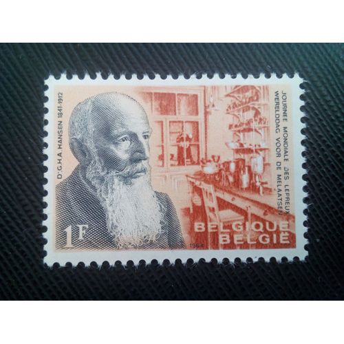 Timbre Belgique Yt 1278 Dr Armauer G. Hansen (1841-1912) Et Laboratoire 1964 ( 80505 )